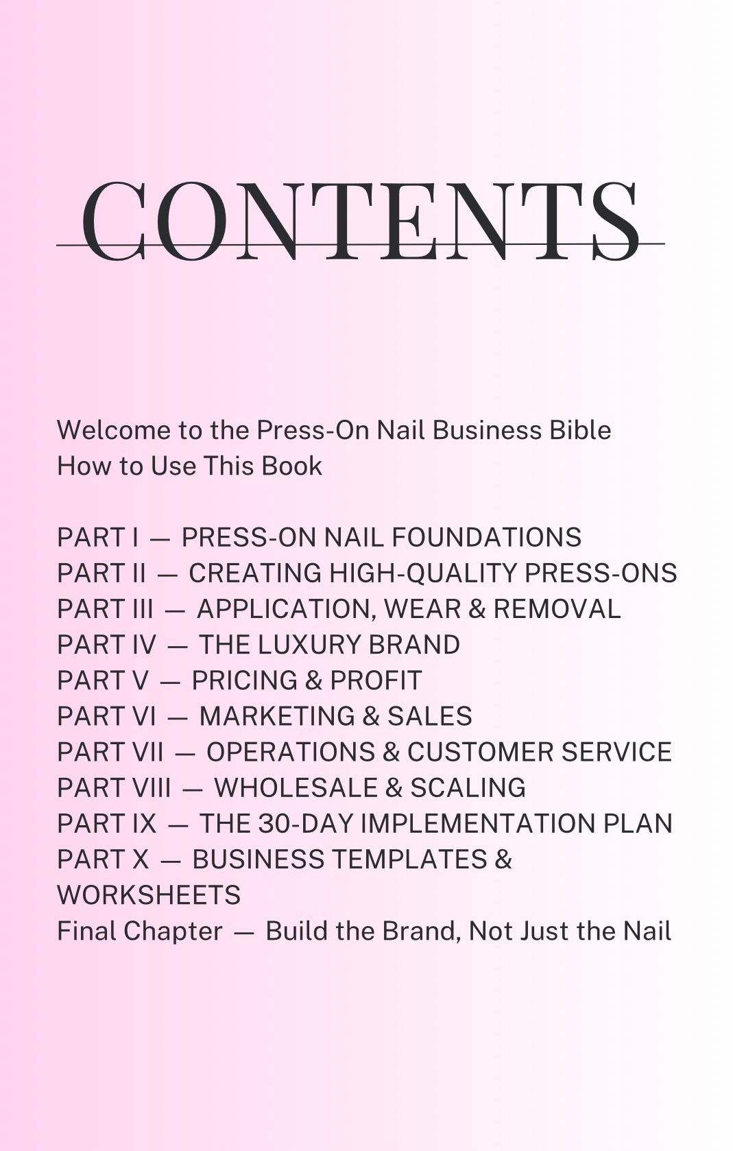 The Press On Nail Business Bible