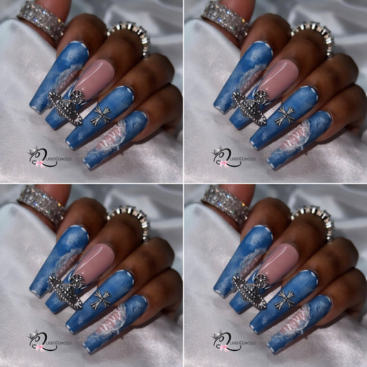 "XL" DENIM Wholesale Press On Nails